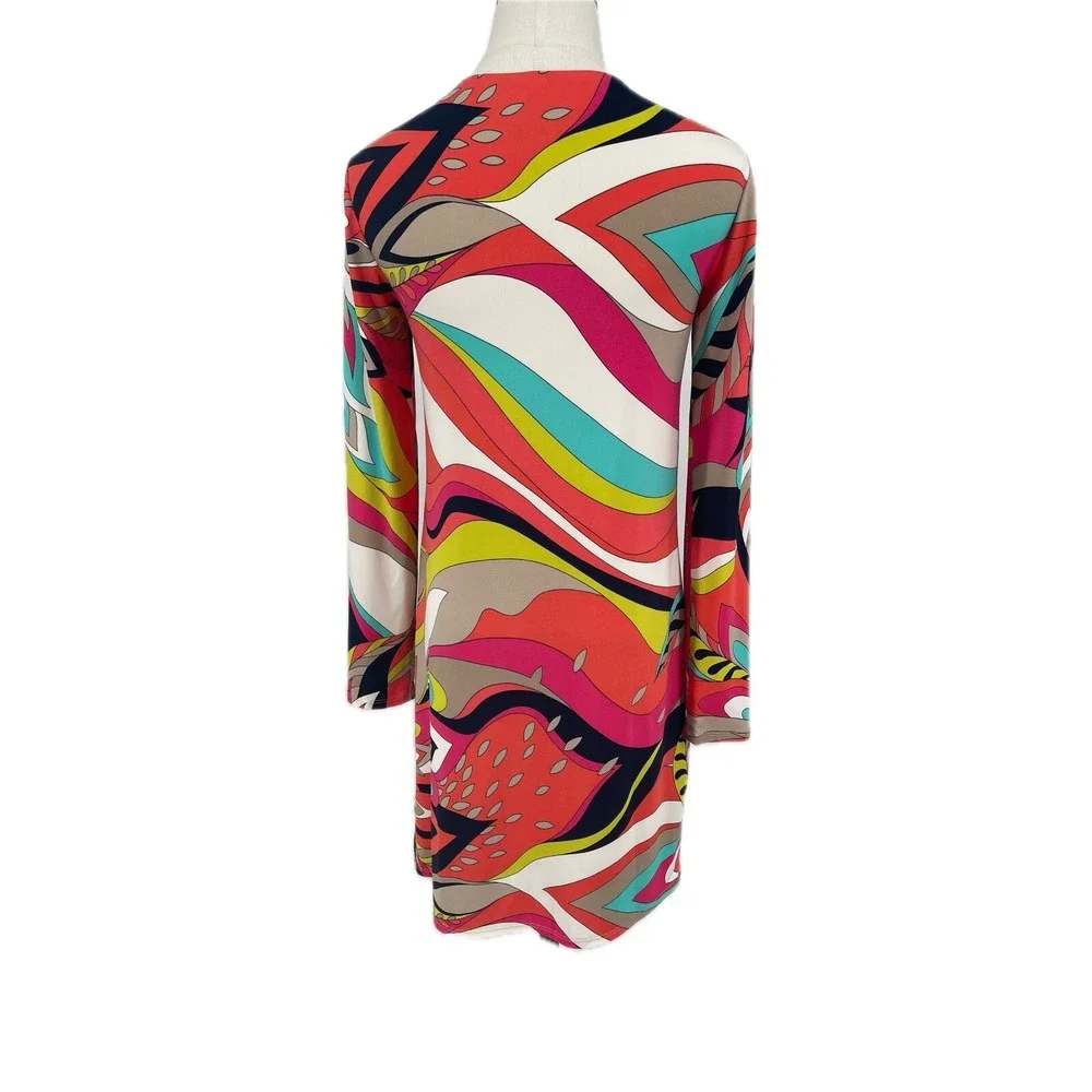 Trina Turk Multi Color Geometric Sheath Cocktail Dress Size 0 XS